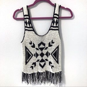 Forever21 TRIBAL PATTERN CROP TANKTOP M